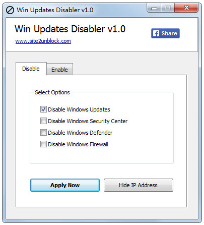 Win Updates Disabler Interface